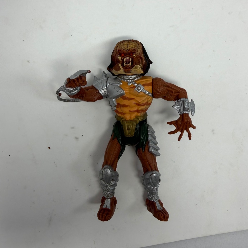 Vintage 1993 Kenner Predator Action Figure Fox Orange Tiger Stripe Silver Armor